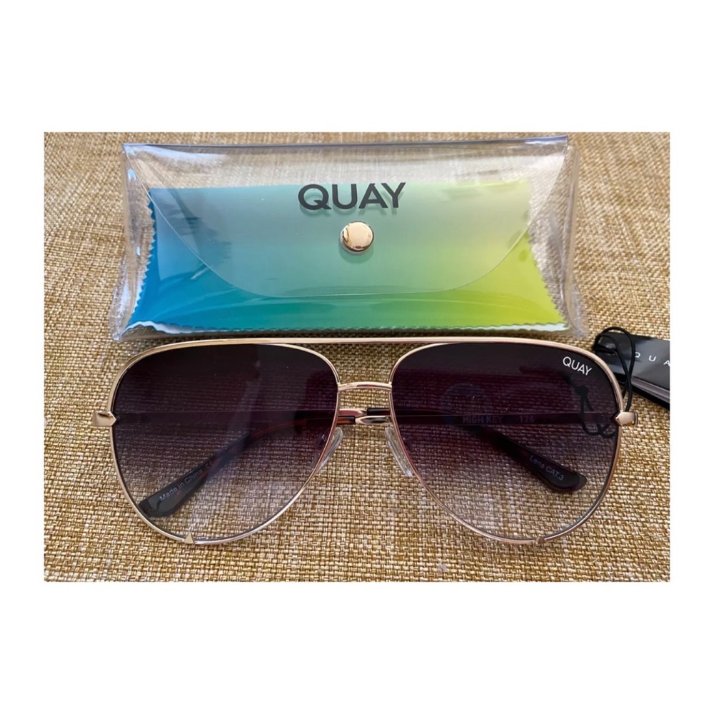 Quay Sunglasses - High Key - Gold / Fade  - NEW 100% Authentic
